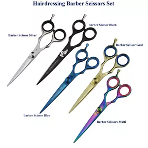 Parrucchieri Sottili Nero Blu Multi & Oro Barbiere Saloon Forbici Set - Foto 1 di 12