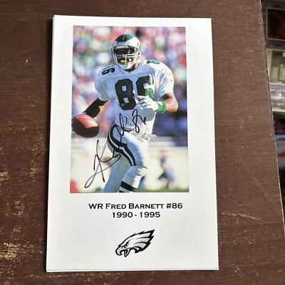 FRED BARNETT  Philadelphia Eagles Autographed Signed 6" x 9” Photo Foto 1 de 3
