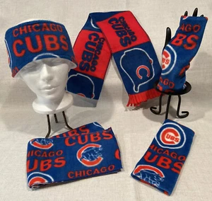 MLB Chicago Cubs Fleece Headband / Fingerless Gloves / Scarf - Handcrafted - Picture 1 of 15