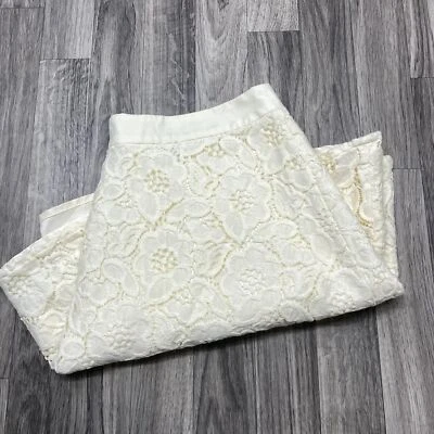 THE LIMITED Back Zip Ivory Lace Floral A-Line Skirt with Lining Women's Size 10 - Image 1 of 4