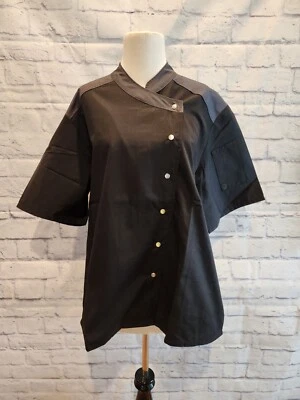 NWT. Happy Chef Vertex Coat-Black Short Sleeve Lightweight Chef. Size XL - Image 1 of 4