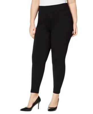 Leggings Alfani para mujer negros profundos lisos cómodos cintura tiro medio talla 0X Foto 1 de 4