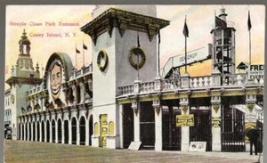 POSTCARD-1907 STEEPLECHASE PARK ENTRANCE, CONEY ISLAND, NY - Picture 1 of 1
