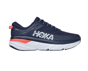Damen Hoka Bondi 7 Laufschuhe 1110519 BIBBL Dunkelblau 100% Original Neu - Bild 1 von 5