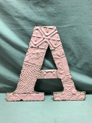 Techo decorativo de hojalata salvamento 16" retazos de metal rosa de colección letra A 1786-24B Foto 1 de 4