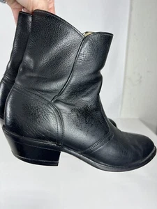 Botas Boulet 1863 Cuero Negro Vaquero Tobillo Cremallera Lateral Para Hombre Talla 8 Canadá Anchas - Imagen 1 de 9