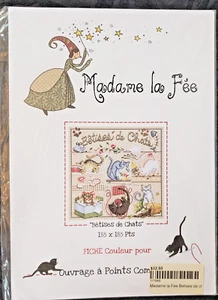 Madame le Fee Cross Stitch Chart French Instr "Betises de Chats" Cats RARE Find - Picture 1 of 7