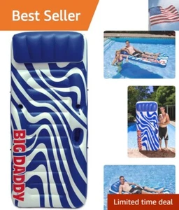 Big Daddy Large Swimming Pool Float Mattress, Blue - Picture 1 of 8