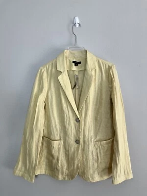 Novo com etiquetas J. Blazer Crew não estruturado Long Parke 100% linho amarelo manteiga 8 - Imagem 1 de 4