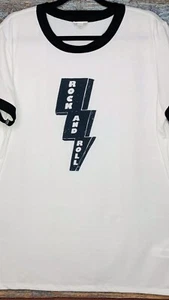 Lularoe LIV Mujer Talla M Mediana Nuevo ROCK AND ROLL Gráfico Blanco Negro Nuevo con Etiquetas - Imagen 1 de 2