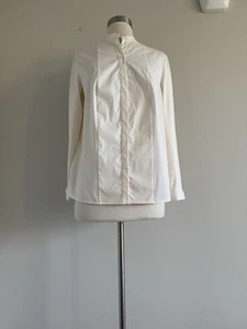A-K-R-I-S-.PUNTO COTTON NYLON ELASTANE BUTTON UP LONG SLEEVE TOP SHIRT SIZE  12 - Picture 1 of 13