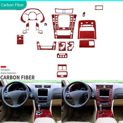 29Pcs Red Carbon Fiber Kits Full Interior Trim For Lexus GS GS300/350/430/450h - Image 1 of 4