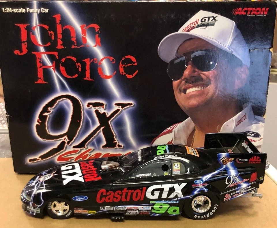 Action NHRA John Force Castrol GTX 9x Champion 2000 Mustang Funny Car 1 24