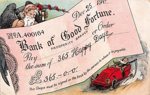 POSTKARTE COMIC MOTORSPORT THEMA GLÜCKSBANK - Bild 1 von 2