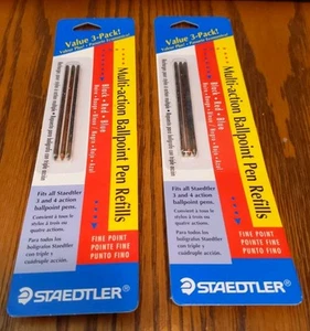 Staedtler Multi-Action Ballpoint Pen Refills Medium Black Red Blue LOT OF 2 - Picture 1 of 3