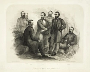 Estampado: Lincoln and His Generals, 1865 - Imagen 1 de 4