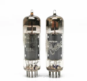 Matched Pair Amperex Bugle Boy 6BQ5 EL84 Tubes  / D Getter -- KT1 - Picture 1 of 4