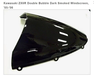 Kawasaki Ninja ZX6 & ZX10 DARK SMOKED Double Bubble Windshield, '05-'08 - Imagem 1 de 4