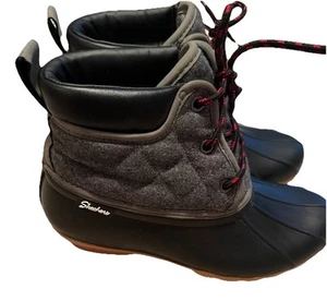 Skechers Women’s Pond Lil-Puddles, Black/Gray Duck Boots, Size 7 M - Picture 1 of 10
