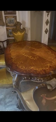 John Morano Baroque handpainted dining set - Image 1 of 4