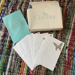 VTG Current 80s 90s Stationary- Rainbow Prism Holo Butterfly Blank Cards Emboss - Picture 1 of 5