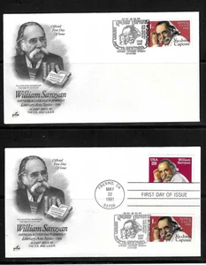 USA SC # 2538 William Saroyan / Russia 6002 Joint Issue FDC . Artcraft Cachet - Picture 1 of 2