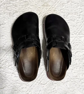 Birkenstock Two Strap Clogs Black Size 41 Size 8 - Picture 1 of 10