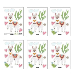 47 Aufkleber weißes Lama Kaktus Herz Wolken DIY Wandtattoo Sticker Tattoo Alpaka - Picture 1 of 2