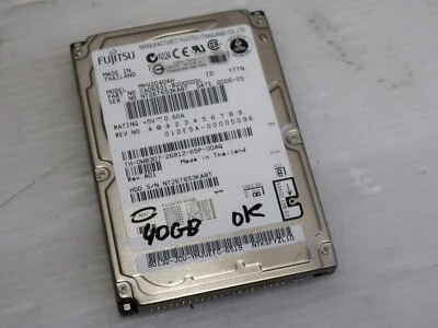 Fujitsu MHV2040AH, 40GB, LAPTOP HDD IDE, ATA, NO BAD SECTORS - Image 1 of 2