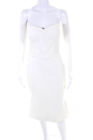 Zac Posen Women's Square Neck Strapless Corset Bodycon Midi Dress White Size 8