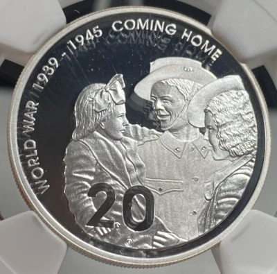 2005 AUSTRALIA SILVER PROOF 20 CENT WORLD WAR II COME HOME NGC PF 69 ULTRA CAMEO - Image 1 of 4