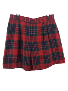Pantalones Cortos De Colección Maren Sport Para Mujer Cintura Alta A Cuadros Talla 16 Rojo Bolsillos Pierna Ancha - Imagen 1 de 6