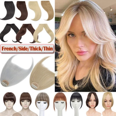 S-NOILITE Real Thin/Thick Bangs Clip In Fringe Front One Piece Mix Hair Extension As Human