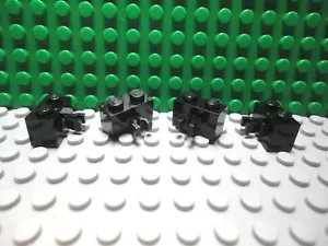 Lego 4 schwarze 1x2 Steine mit Split Clip NEU - Bild 1 von 1