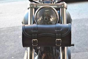 HANDCRAFTED LEATHER TOOL BAG FOR HARLEY DAVIDSON DYNA, SPORTSTER, SOFTAIL - Picture 1 of 6