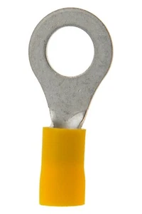 Megatronix RY56 Vinyl Insulated Ring Terminals 5/16" Stud 12-10 Gauge Yellow 100 - Picture 1 of 1