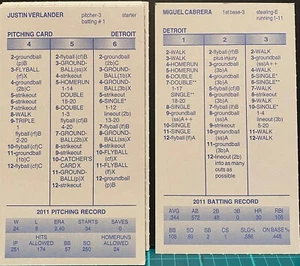 2011 DETROIT TIGERS, STRAT-O-MATIC Baseball, ORIGINAL, NEAR MINT, 31 cards - Picture 1 of 1