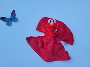Manta de seguridad de felpa Lovey Sesame Street Elmo, estampado de equipo de algodón niños Lovey - Imagen 1 de 5