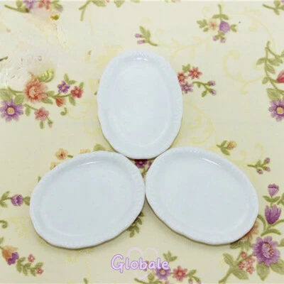 2 Stück Miniatur Puppenhaus Porzellan Teller Esszimmer Küche Deko Maßstab 1:6 - Bild 1 von 4