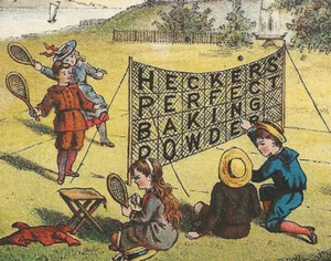 c1881 Hecker’s Perfect Baking Powder-Cooking-Children-Boys/Girls-Badminton-River - Picture 1 of 5