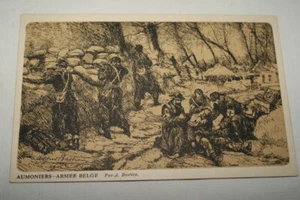 GUERRE 14 18 ARMEE BELGE AUMONIERS CPA ILLUSTREE A.BASTIEN R2500 - Picture 1 of 1
