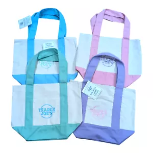 Trader Joe's Pastell Mini Pastell Canvas Tragetaschen Ostern Komplettset 4 - Bild 1 von 5