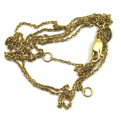 Delicada cadena de cable de vid delgada de 0,85 mm en oro amarillo macizo de 14 K de 16-18" pulgadas Foto 1 de 4