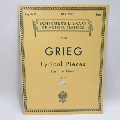 Grieg Lyrical Pieces for Piano Songbook Sheet Music Score 1899 Schirmer - Image 1 of 4