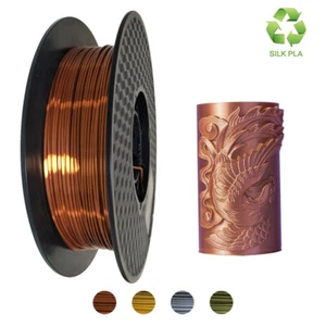 PLA Filament 1.75mm 3D Printer Pens Silk Copper 0.5Kg/1.1LB Spool Shiny Material - Picture 1 of 5