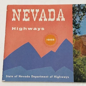 1958 Nevada Highways Road Map Travel Brochure Vintage - Picture 1 of 4