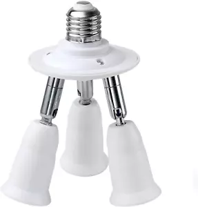 3 in 1 E26 Light Socket Splitter Adapter Converter for Standard LED Bulbs 360 De - Picture 1 of 7