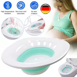 Faltbares Sitzbad für Toilette Tragbares Bidetbecken Sitzbadewanne Hämorrhoiden~ - Bild 1 von 18