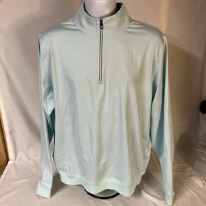 FootJoy FJ Mens 1/2 Zip Long Sleeve Shirt Gathered Waist Powder Blue NWT FS! - Picture 1 of 9