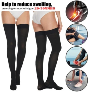 S-XL Thigh High Compression Socks 20-30mmHg Pain Relief For Mens Womens Lot - Picture 1 of 14